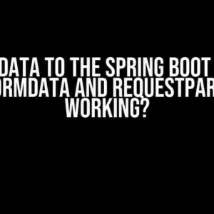 Sending data to the Spring Boot backend with FormData and RequestParam not working?